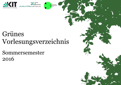 Titelseite des Grünen Vorlesungsverzeichnisses des Sommersemesters 2016